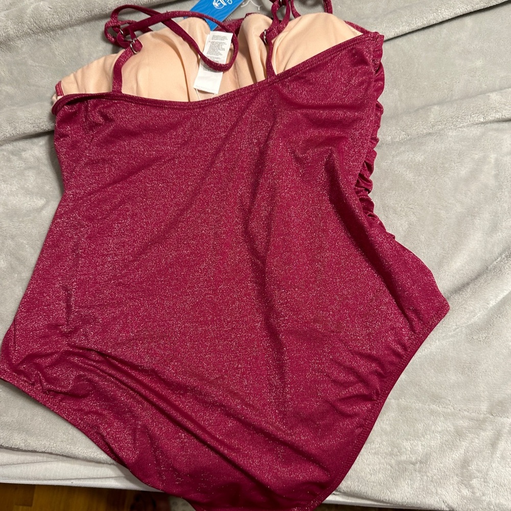 NWT CUPSHE TUMMY CONTROL RUCHED SUIT XL